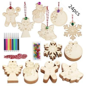 Wooden Christmas Ornaments Blank Wooden Discs With Holes