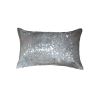 12" X 20" Gray Cowhide Throw Pillow
