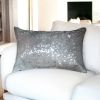 12" X 20" Gray Cowhide Throw Pillow