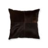 18" Chocolate Brown Cowhide Throw Pillow