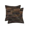 Set of Two Chocolate Cowhide Throw Pillow
