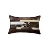 12" X 20" Brown Black and White Abstract Stripes Cowhide Cowhide Throw Pillow