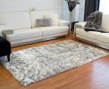 5' X 8' Gray Faux Fur Ombre Flokati Washable Area Rug