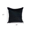 20" Black Cotton Blend Throw Pillow