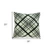 20" Black and White Cotton Throw Pillow