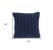 18" X 5" X 18" Transitional Blue Pillow Cover With Poly Insert