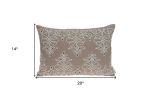 20" X 6" X 14" Traditional Tan Pillow Cover With Poly Insert