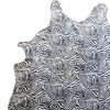 6 Ft Black And White Stenciled Baby Zebra Cowhide Rug