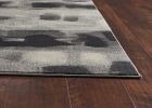 8' X 11' Shades Of Grey Machine Woven Abstract Brushstroke Indoor Area Rug
