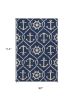 7' X 9'  Uv Treated Polypropylene Navy Area Rug