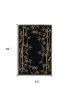 5' X 8'  Wool Black Area Rug