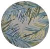 7' Round Wool Grey Or  Blue Area Rug