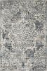 9' X 13' Ivory Machine Woven Distressed Diamond Floral Medallion Indoor Area Rug