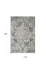 9' X 13' Ivory Machine Woven Distressed Diamond Floral Medallion Indoor Area Rug