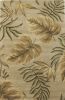 8' X 11' Sand Beige Hand Tufted Tropical Leaves Indoor Area Rug