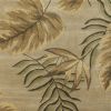 8' X 11' Sand Beige Hand Tufted Tropical Leaves Indoor Area Rug