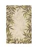8' X 11' Ivory Hand Tufted Bordered Tropical Leaves Indoor Area Rug