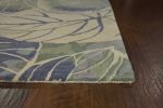 9' X 12' Blue Wool Handmade Area Rug