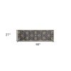 7' Midnight Blue Hand Tufted Wool Traditional Floral Indoor Runner Rug