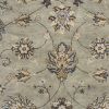 3' X 5' Grey Floral Vines Wool Area Rug