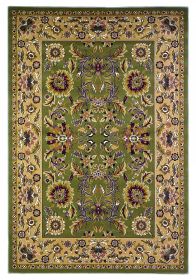 5' X 8' Green Or Taupe Floral Bordered Area Rug