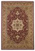 5' X 8' Red Beige Machine Woven Floral Medallion Indoor Area Rug