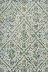 5' X 8' Ivory Or Teal Tropical Parisian Indoor Area Rug