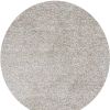 6' Ivory Round Hand Woven Area Rug