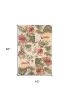 3' X 5' Beige Palm Leaves Wool Indoor Area Rug