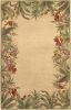4' X 6' Ivory Hand Tufted Bordered Tropical Plant Indoor Area Rug