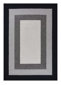 5' X 7' Charcoal Bordered Uv Treated Indoor Area Rug