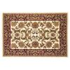 8' Ivory And Red Octagon Floral Vines Area Rug