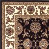 7' Octagon Black Or Ivory Floral Vines Bordered Indoor Area Rug