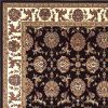 7' Octagon Black Or Ivory Floral Vines Bordered Indoor Area Rug