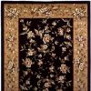 Black And Beige Octagon Floral Vines Area Rug