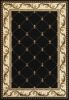 2' X 3' Black Machine Woven Hand Carved Fleur De Lis Indoor Accent Rug