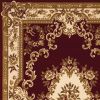 2' X 3' Red and Ivory Floral Border Area Rug