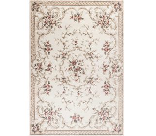 3' X 5' Ivory Bordered Floral Indoor Area Rug