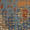 3' X 5' Blue Coral Machine Woven Abstract Triangular Strings Indoor Area Rug