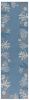 7' Blue and Gray Seashell Hand Hooked Runner Rug