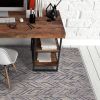 3' X 5' Blue Hand Tufted Herringbone Indoor Area Rug