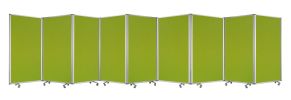 318" X 1" X 71" Green, Metal, 9 Panel, Screen