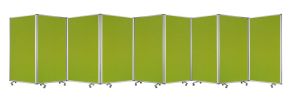 318" X 1" X 71" Green, Metal, 9 Panel, Screen