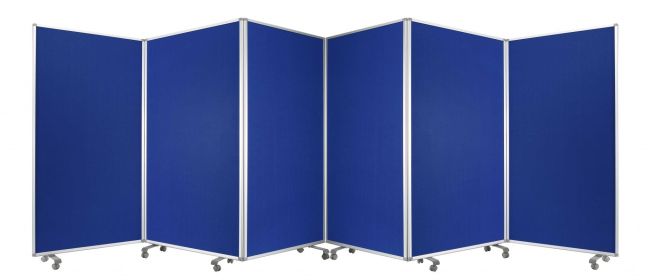 212 X 1 X 71 Blue Metal 6 Panel Screen
