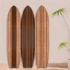 Warm Brown Long Board 3 Panel Room Divider Screen