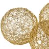 Set of Three Gold Wire 3" Decorative Orbs