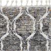 8' X 11' Grey Sand Machine Woven Space Dyed Ogee Indoor Area Rug