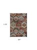 8' X 10' Red Machine Woven Honeycomb Lodge Indoor Area Rug