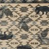 8' X 10' Ivory Blue Machine Woven Geometric Lodge Indoor Area Rug