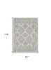 7' X 9' Ivory Or Grey Geometric Diamonds Indoor Area Rug